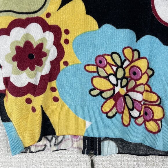 SMASH Vest Sweater Floral All over print Women Sz M Colorful print - Picture 14 of 16